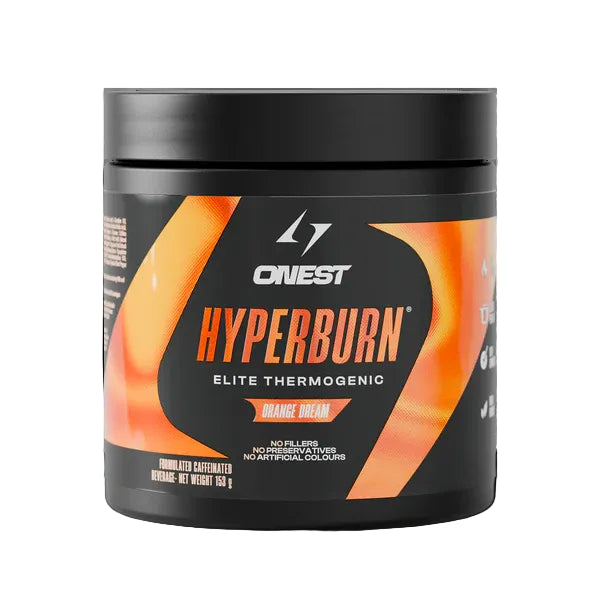 Oneest Hyperburn Elite Thermogenic supplement container on a white background