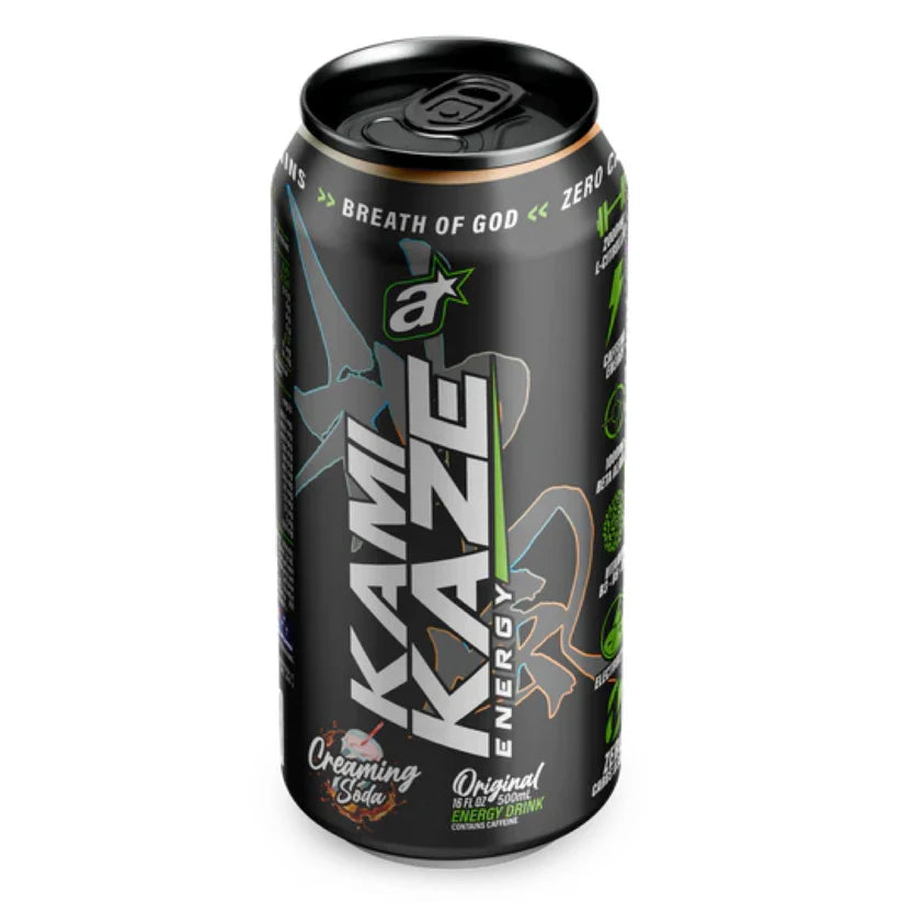 Kamikaze Energy Drink can on a white background