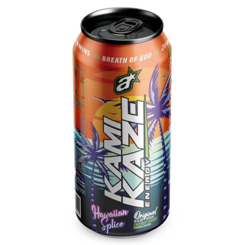 Kamikaze Energy Drink can on a white background