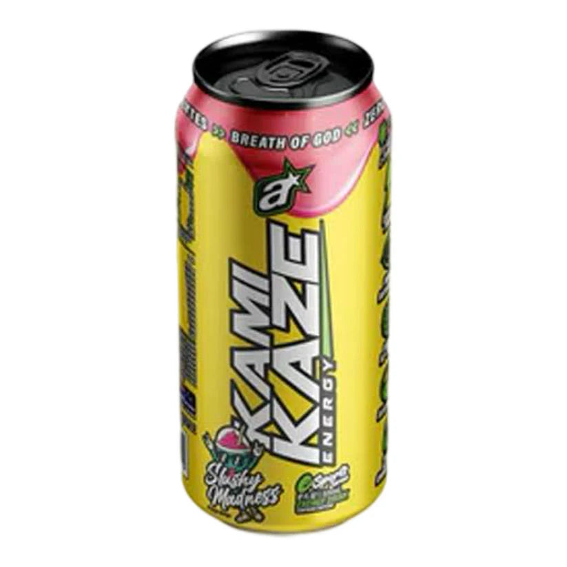 Kamikaze Energy drink can on a white background