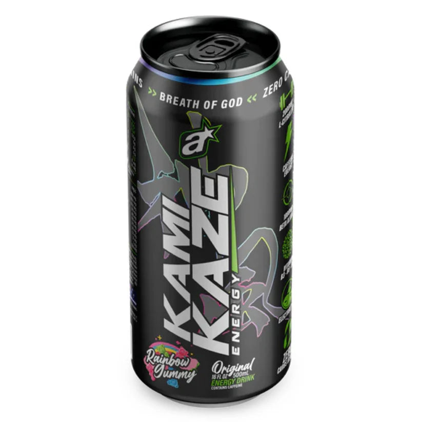 Kamikaze Energy Drink can on a white background