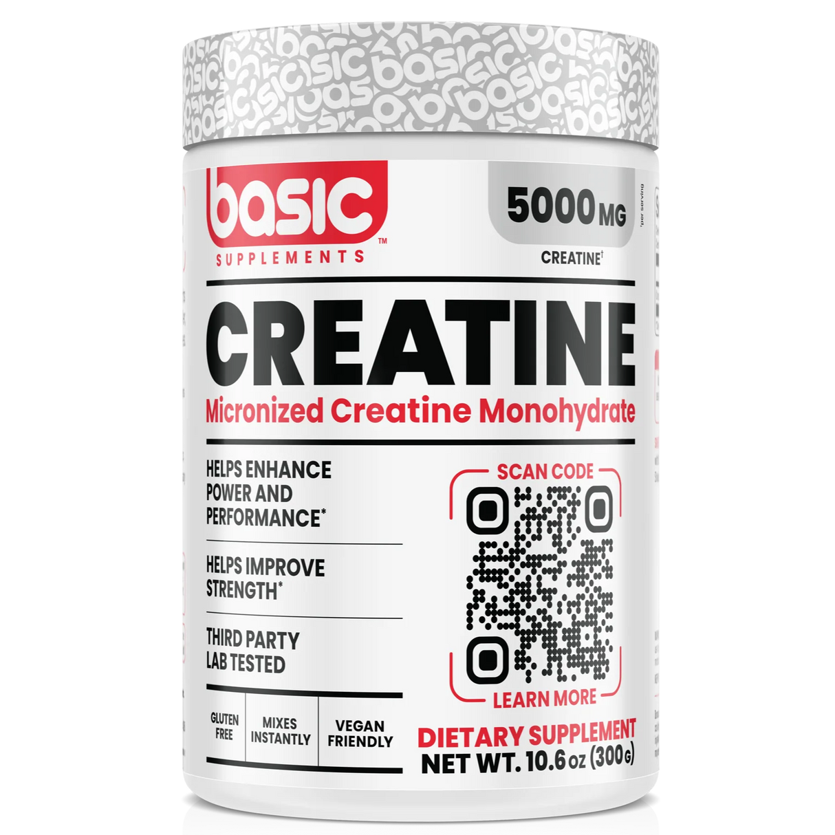 basic supplements creatine monohydrate container