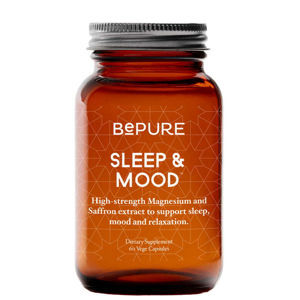 Bepure Sleep & Mood supplement bottle on a white background