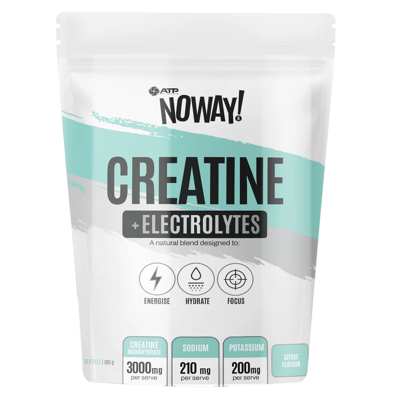 Package of NOWAY! Creatine + Electrolytes on a white background