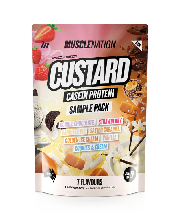 Muscle Nation Custard Casein 7 Serve Sample Pack