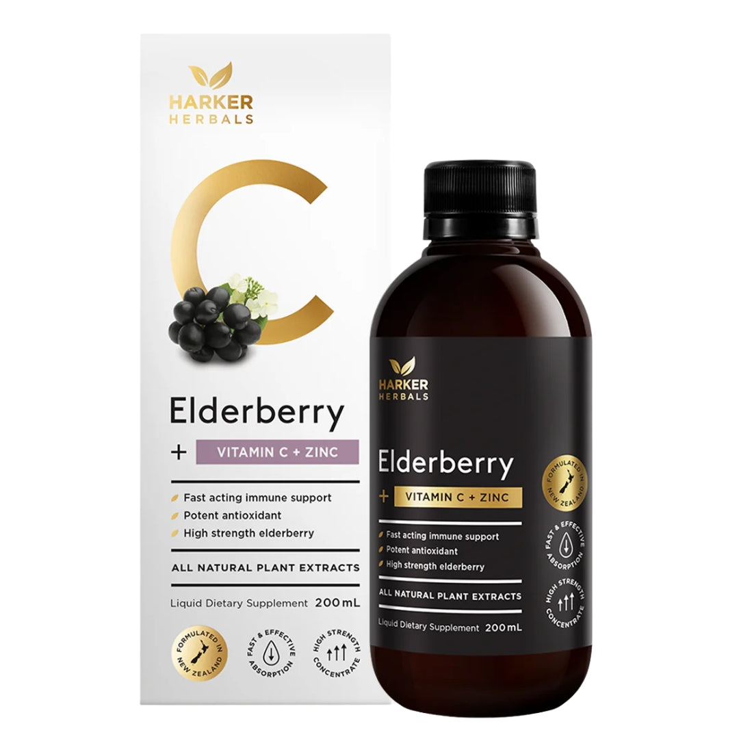 Harker Herbals Elderberry + Vit C + Zinc Syrup