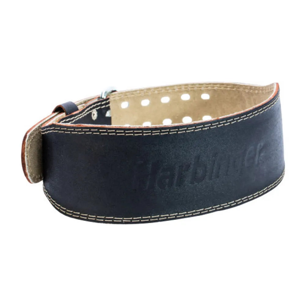 Harbinger 6" Padded Leather Lifting Belt Black