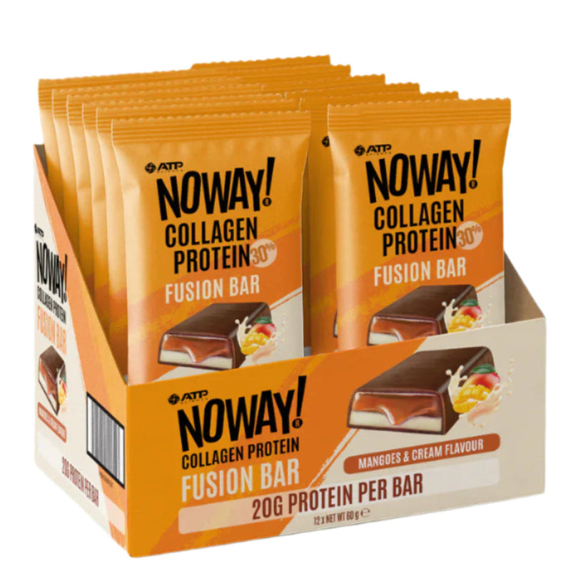 Box of NOWAY! Collagen Protein Fusion Bars on a white background