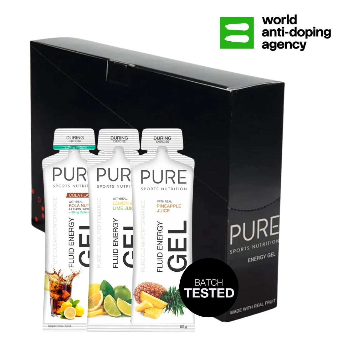 PURE Fluid Energy Gels Box of 18 - WADA Tested