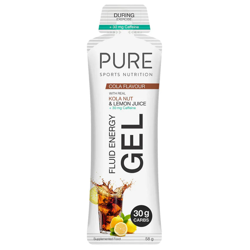 PURE Sports Nutrition fluid energy gel pack on a white background
