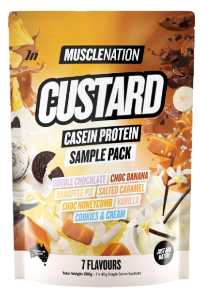 Muscle Nation Custard Casein 7 Serve Sample Pack