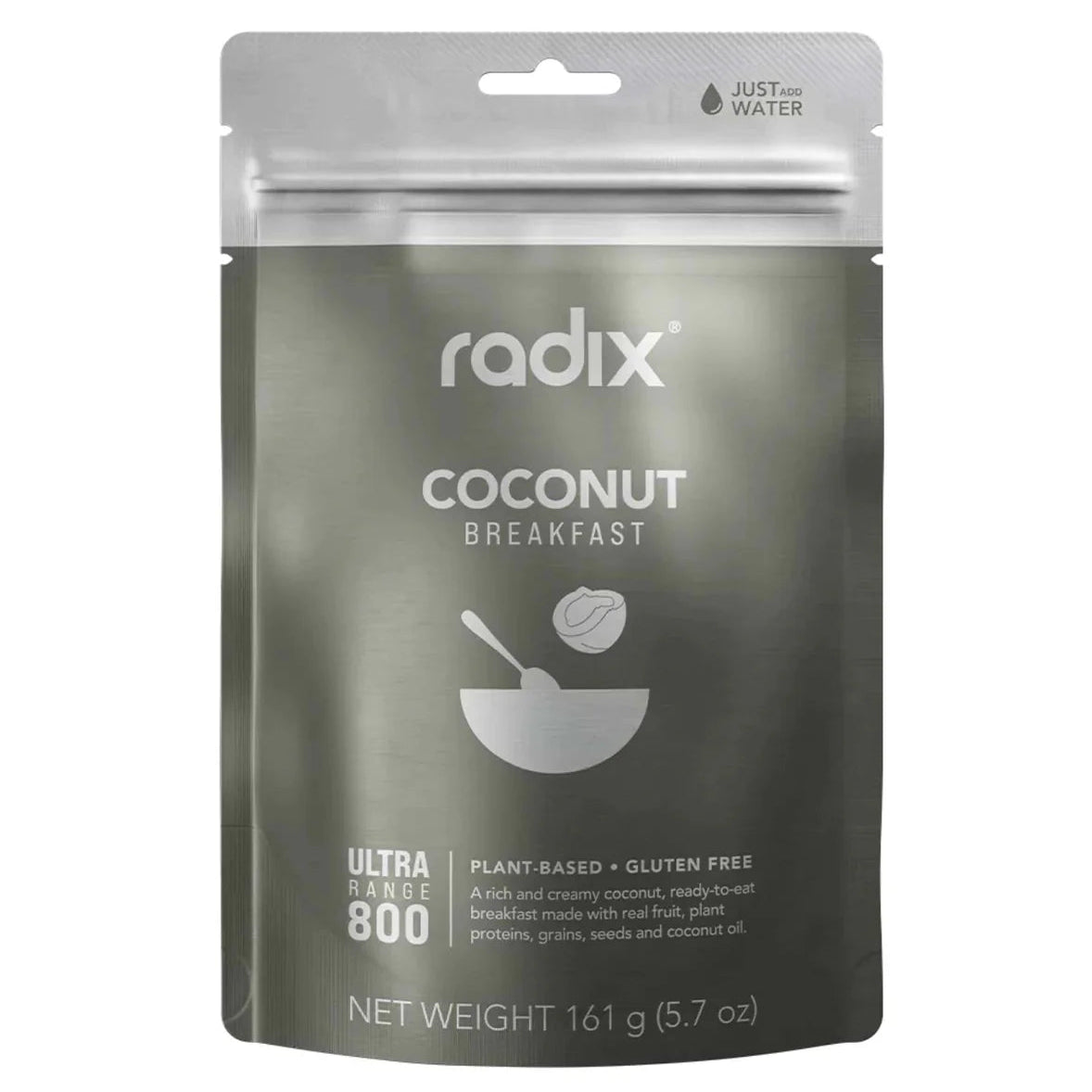 Radix coconut breakfast package on a white background