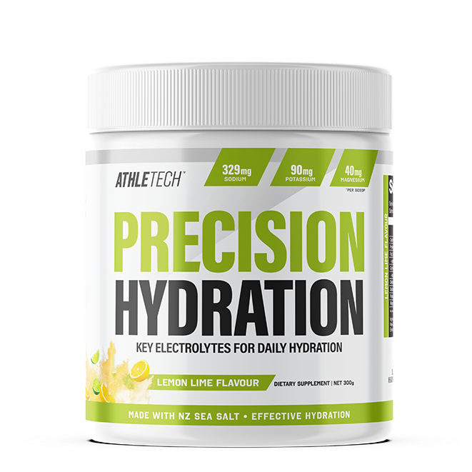 Athletech Precision Hydration supplement container on a white background