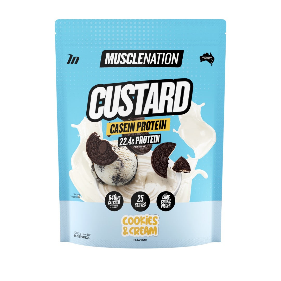 Muscle Nation Custard Casein Protein 1kg