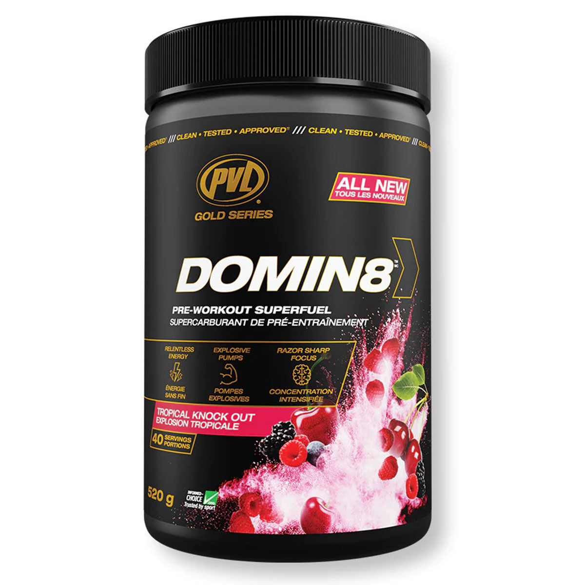 PVL Gold Series Domin8 Pre-Workout 520g