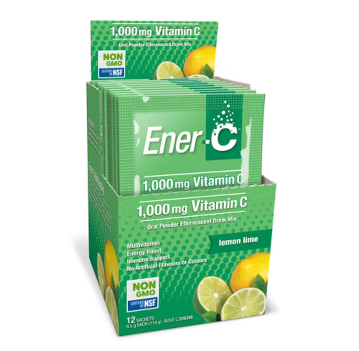 Ener-C Effervescent Vitamin C Multivitamin Sachets Lemon Lime / 12x Sachets