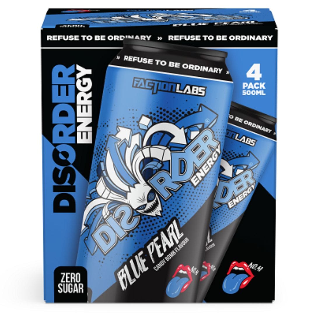 Faction Labs Disorder Energy RTD Can Blue Pearl - Candy Bomb / 4 Pack