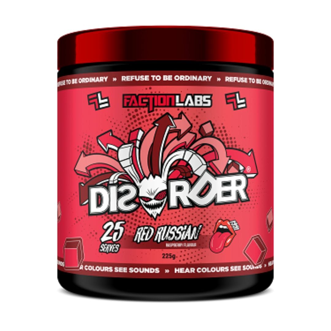 Faction Labs Disorder Pre-Workout Red Russian - Raspberry / 25 Serves