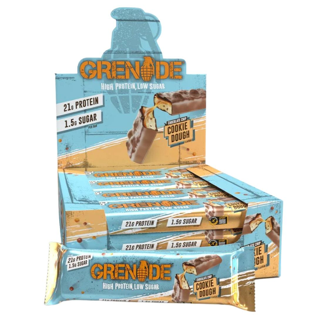 Grenade High Protein & Low Sugar Bars 12 Box / Cookie Dough