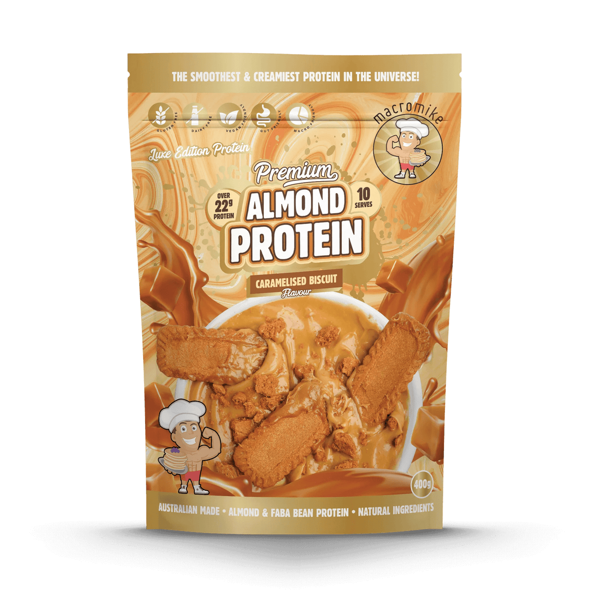 Macro Mike Premium Almond Plant Protein Caramelised Biscuit / 400g