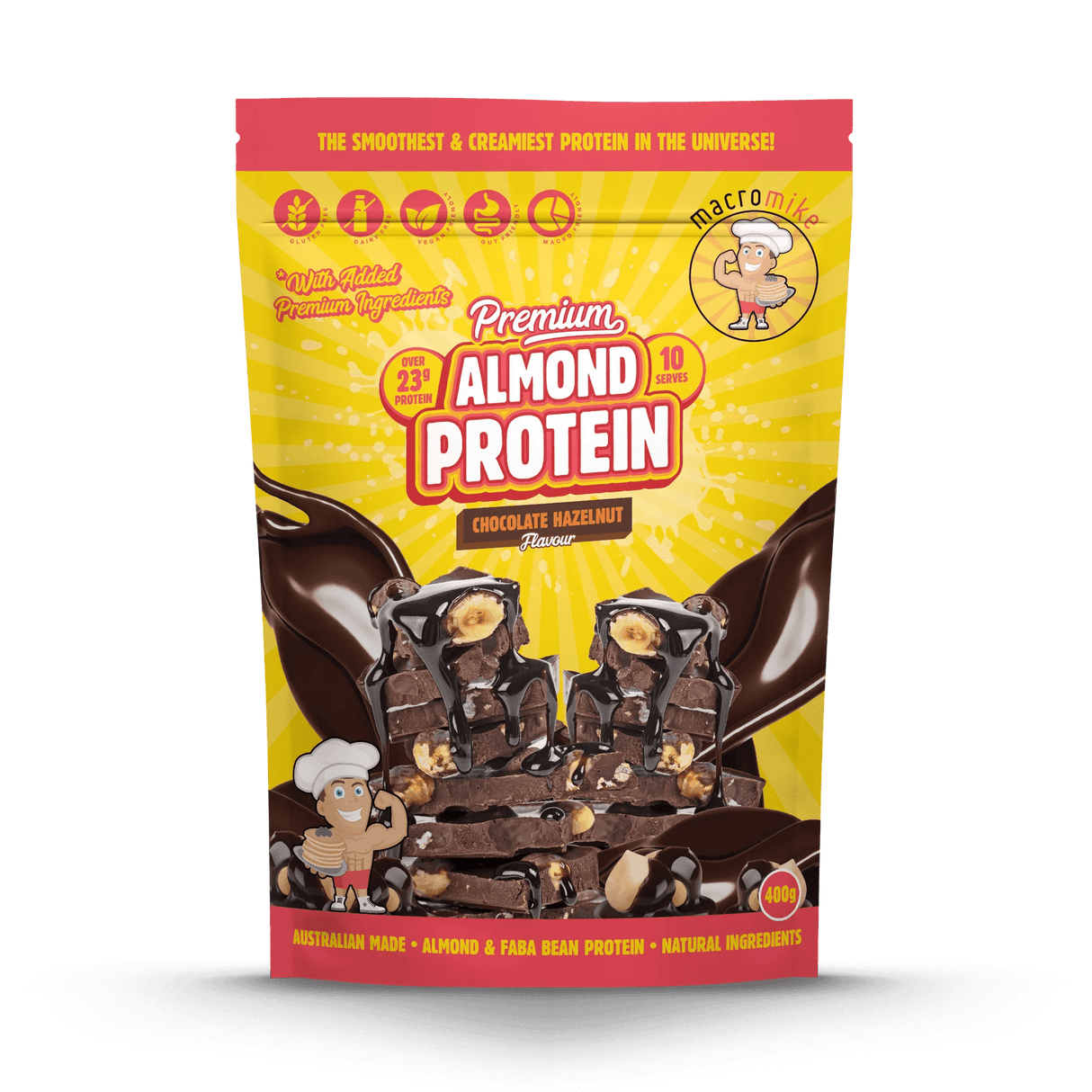 Macro Mike Premium Almond Plant Protein Chocolate Hazelnut / 400g
