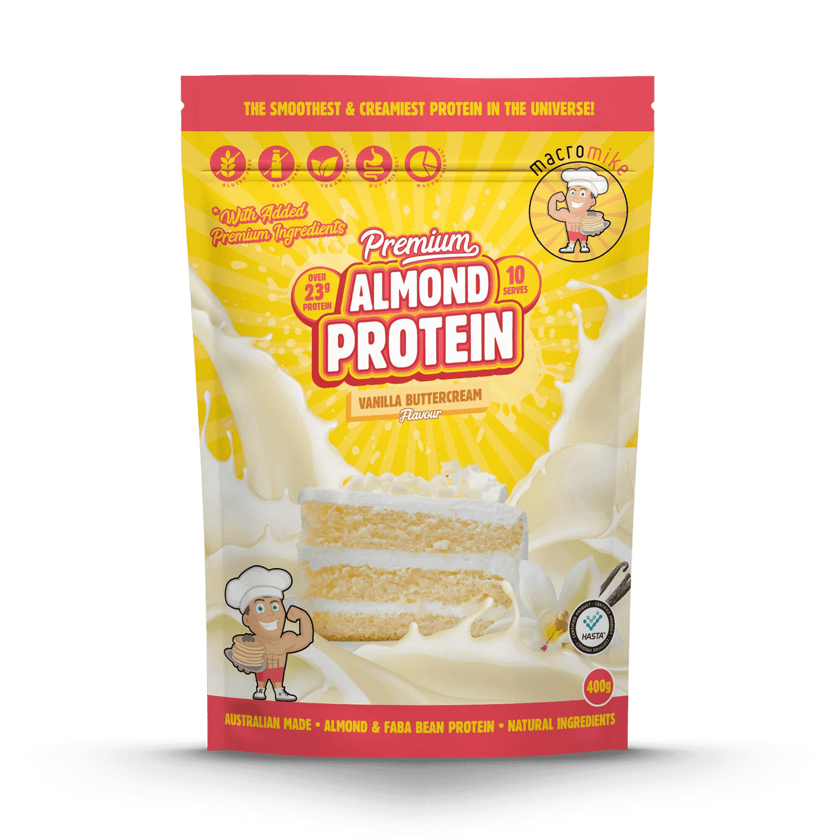 Macro Mike Premium Almond Plant Protein Vanilla Buttercream / 400g