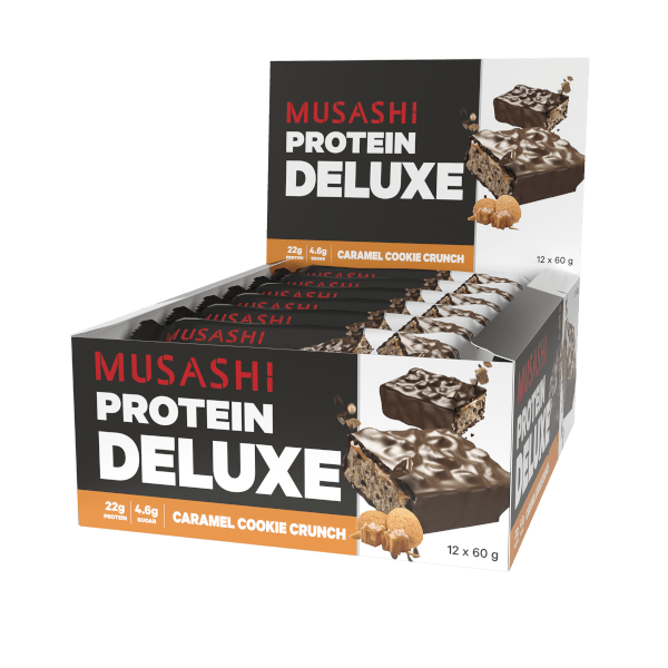Musashi Deluxe Protein Bar Caramel Cookie Crunch / 12 Box