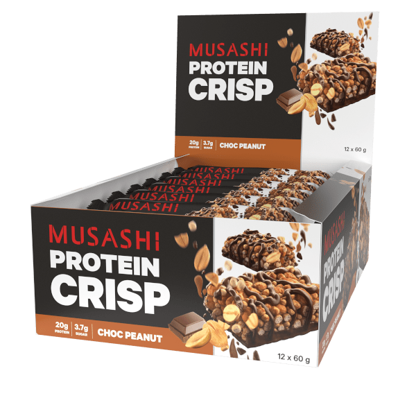 Musashi Protein Crisp Bars Choc Peanut / 12 Box