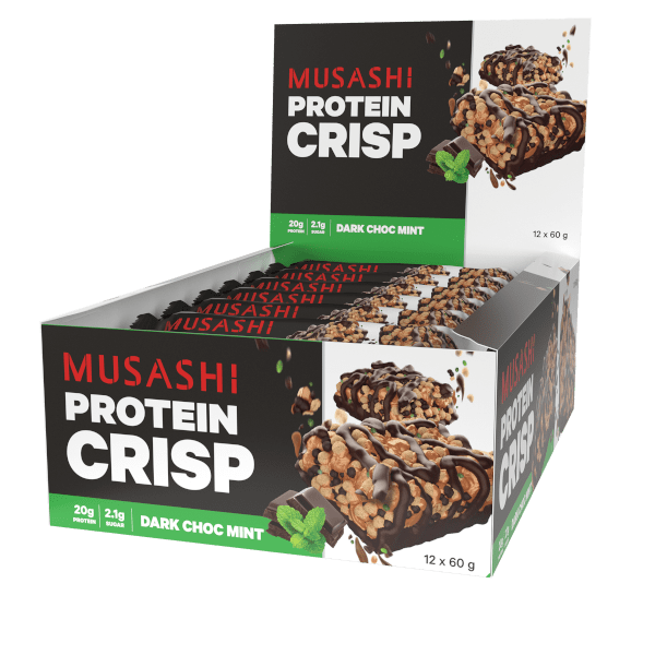 Musashi Protein Crisp Bars Dark Choc Mint / 12 Box