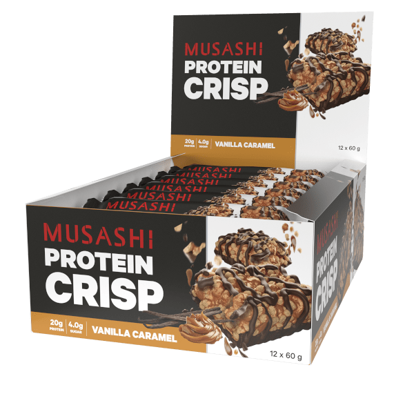 Musashi Protein Crisp Bars Vanilla Caramel / 12 Box