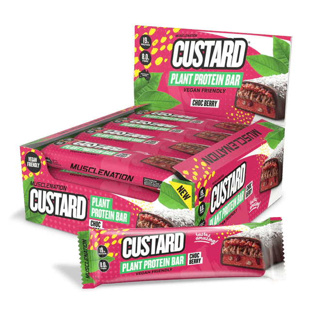 Muscle Nation Custard Plant Protein Bar Choc Berry / 12 Pack