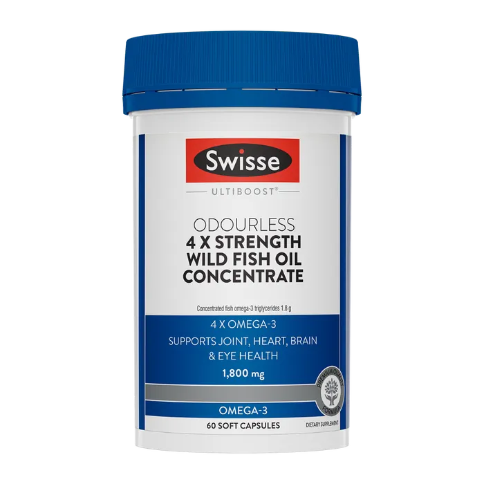 Ultiboost Odourless 4X Strength Wild Fish Oil Concentrate Caps
