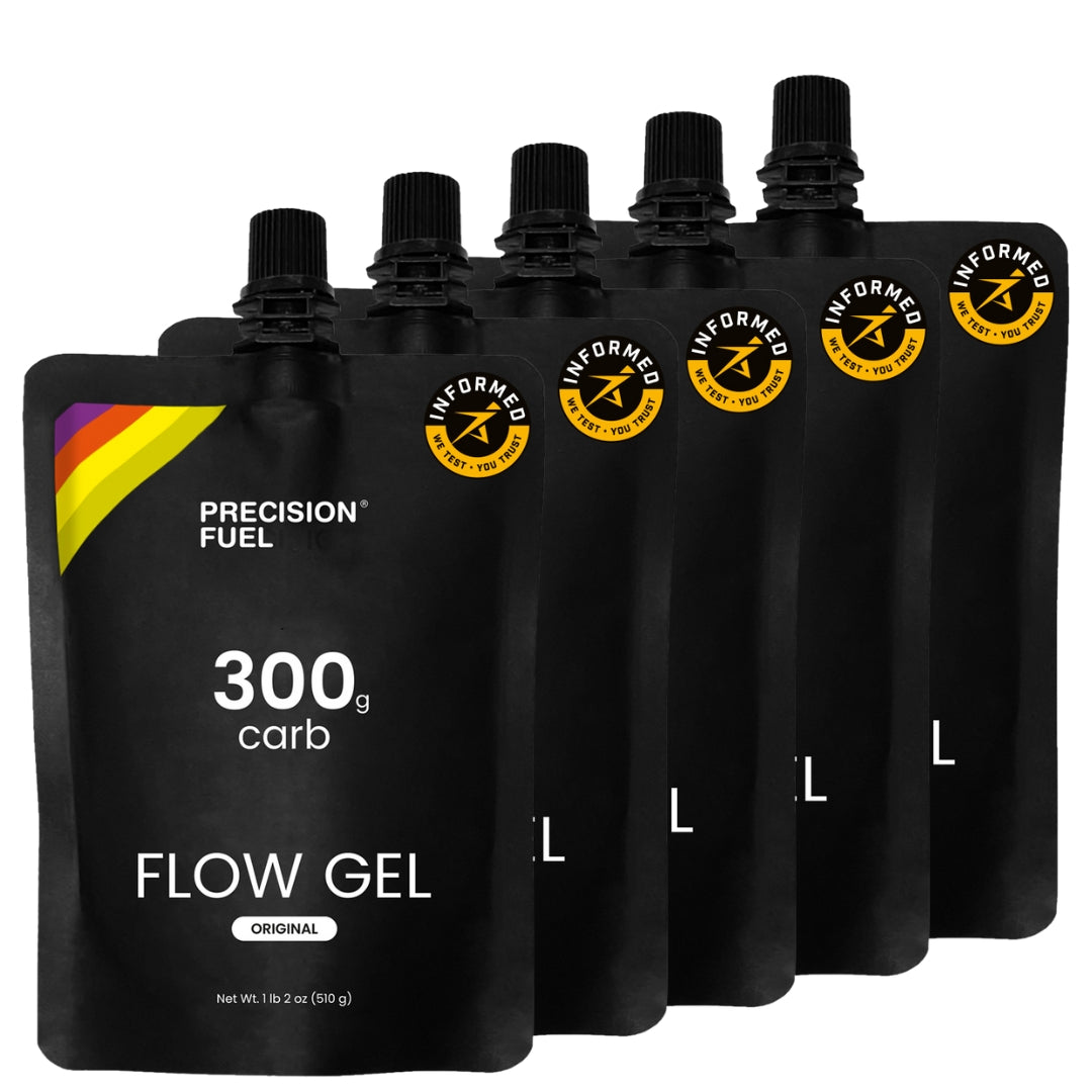 Black flow gel packs with 'Informed' branding on a white background