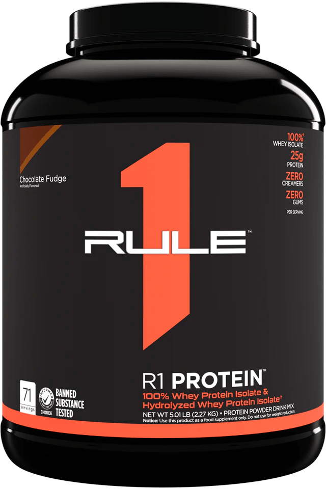 Rule 1 Whey Isolate Protein 5lb Chocolate Fudge