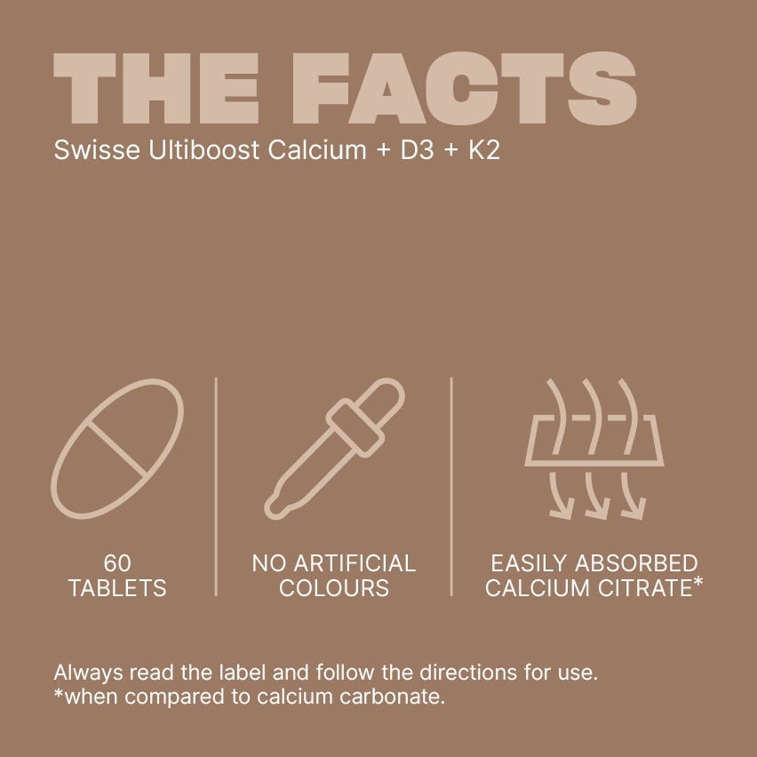 Ultiboost Calcium + D3 + K2 Caps