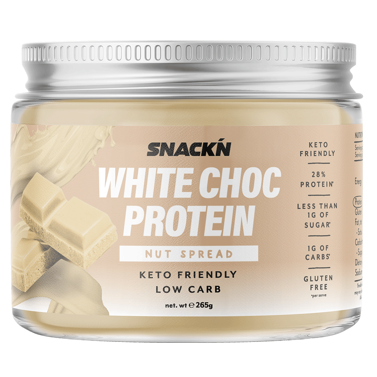 Snackn Protein Nut Spread 265g White Choc