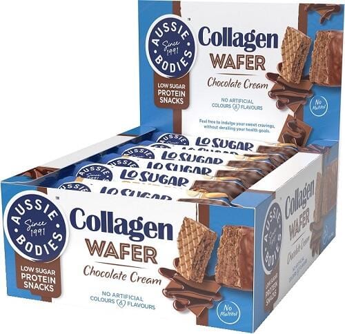 Aussie Bodies Collagen Wafer Bar - Box of 12 Chocolate Cream