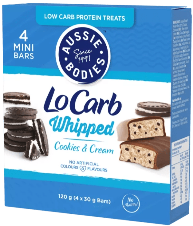 Aussie Bodies Lo Carb Whipped Minis - 4 Pack Cookies & Cream