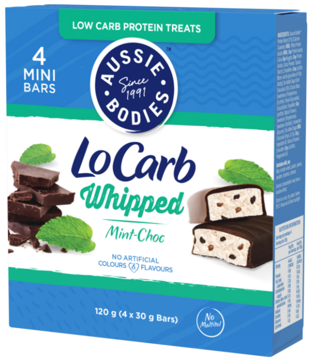 Aussie Bodies Lo Carb Whipped Minis - 4 Pack Mint Choc