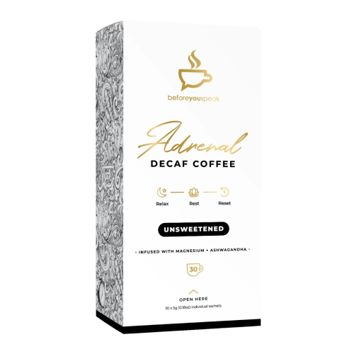 Before You Speak Adrenal Decaf Coffee Unsweetened / 30 Sachets