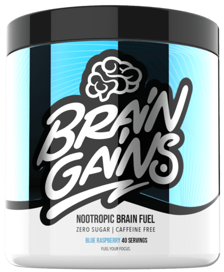 Brain Gains Switch-On Nootropic Brain Fuel - Non Stim Blue Raspberry