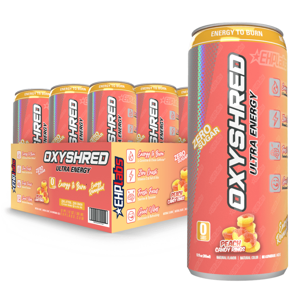 EHP Labs OxyShred Ultra Energy RTD - 12 Pack Peach Candy Rings