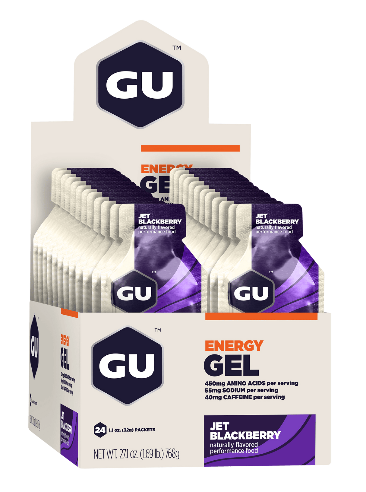 GU Energy Gel 24 Box Jet Blackberry