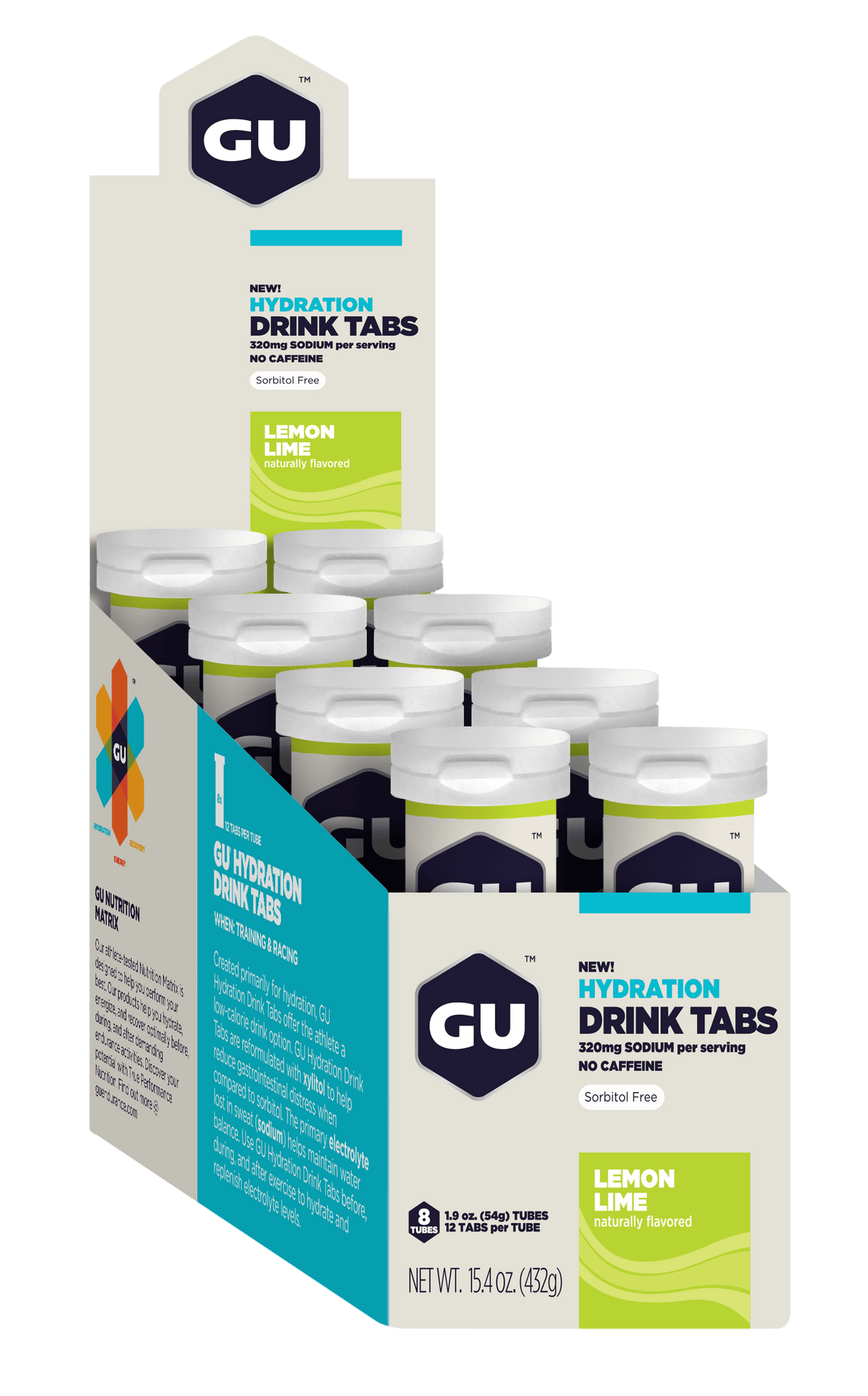 GU Hydration Drink Tabs Lemon Lime / 8 Tubes (Value Box)