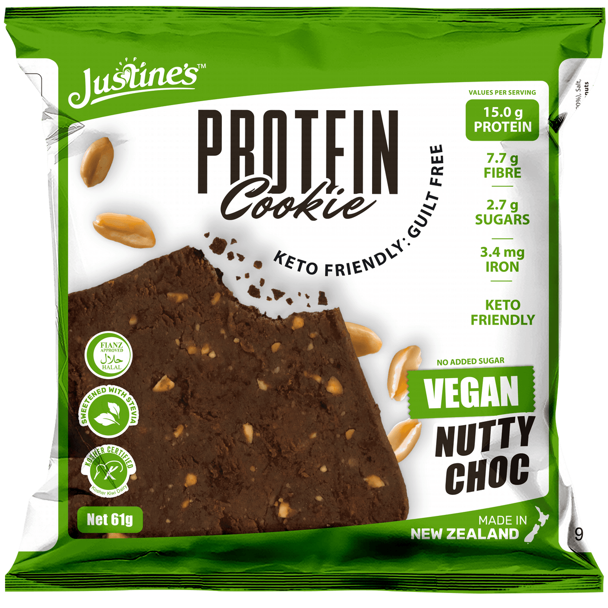 Justines Everyday Vegan Protein Cookies 12 Box