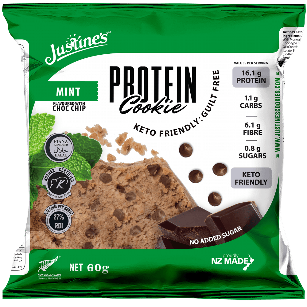 Justines Protein Cookies 12 pack Mint Dark Choc Chip