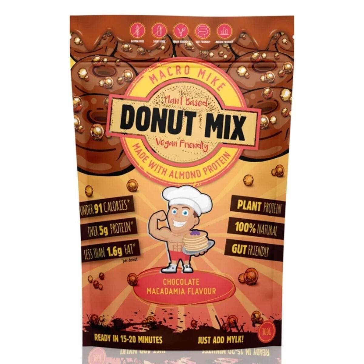 Macro Mike Baking Mix 300g Choc Macadamia Donut Mix