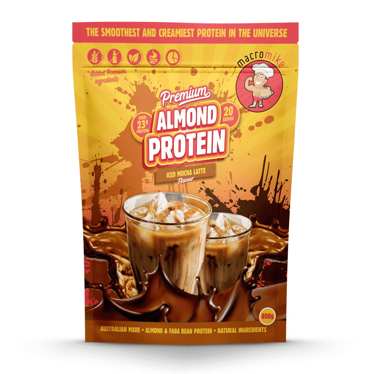 Macro Mike Premium Plant Protein Iced Mocha Latte / 800g