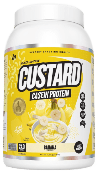 Muscle Nation Custard Casein Protein 1kg Banana