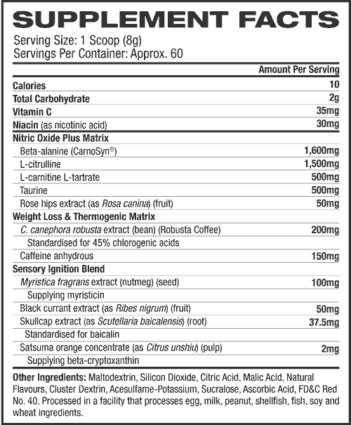 Muscletech Black Onyx Pre Workout & Fat Burner